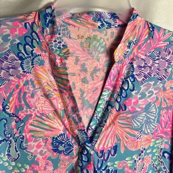 Lilly Pulitzer WIONA  top XS,ocean scene,colorful all over print,coastal,EC - Picture 4 of 11